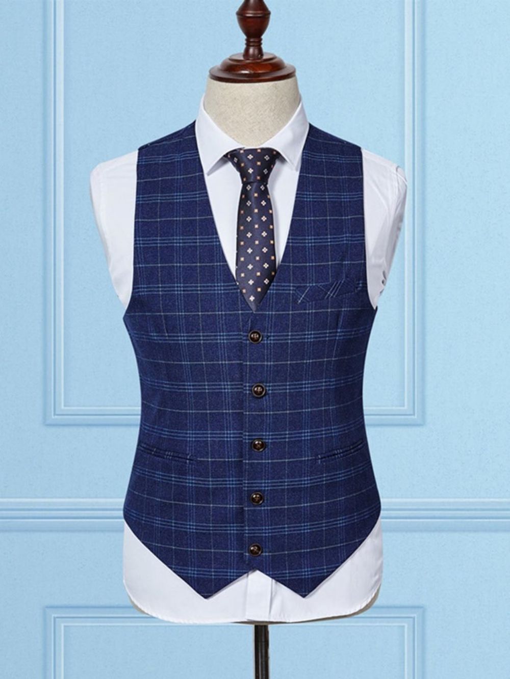 Terno De 3 Peças Masculino Xadrez Color Block