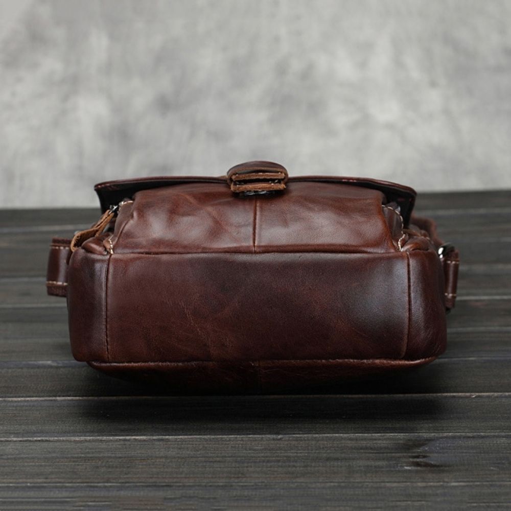 Bolsas De Ombro Masculinas Retangulares Em Pu Da Moda Com Fio