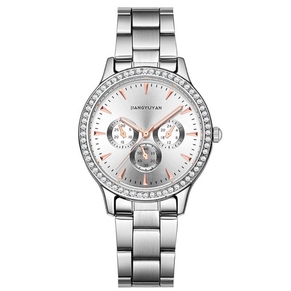 Relógio Com Pulseira De Aço Quartzo À Prova D'Água