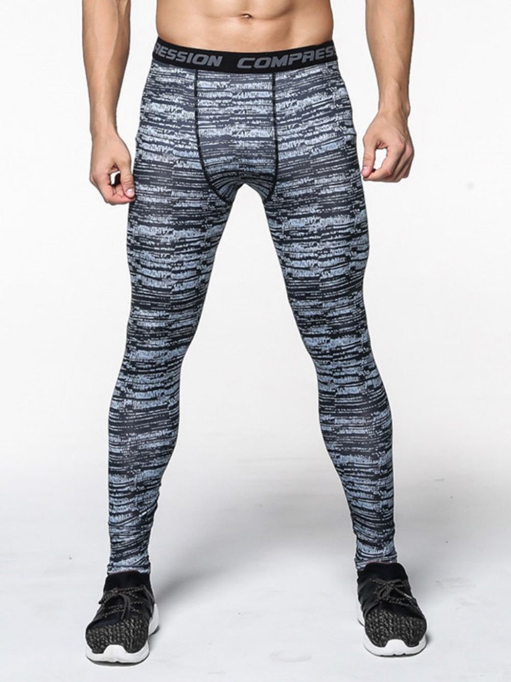 Calça Esportiva Masculina Listrada De Secagem Rápida Até O Tornozelo