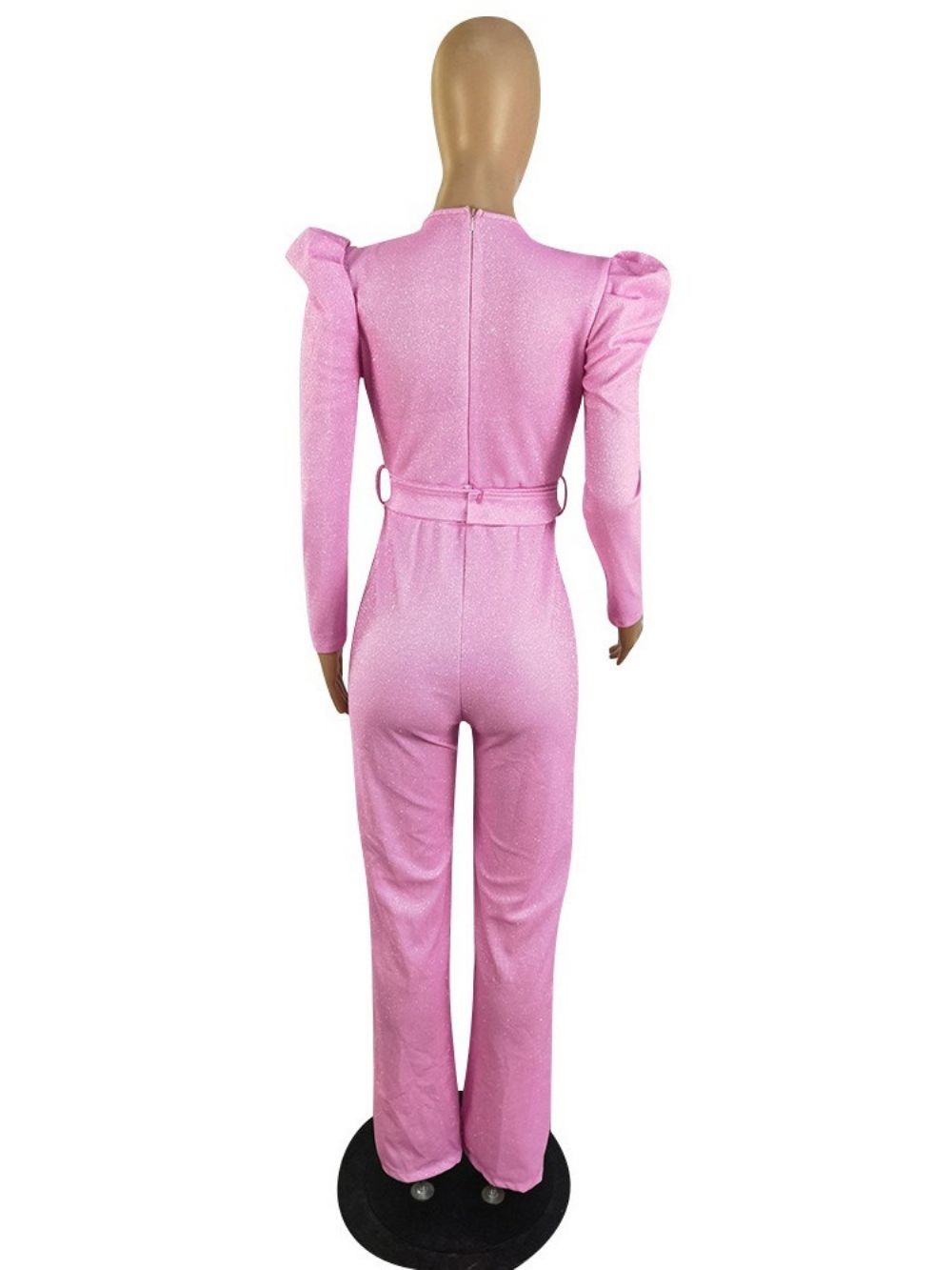 Macacão De Cintura Alta Reta Com Lantejoulas Fashion