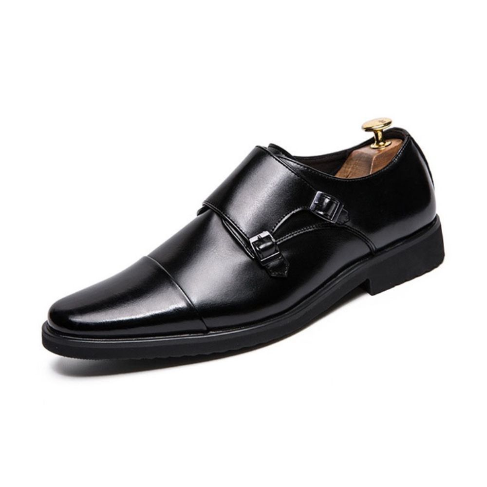 Sapatos Sociais Masculinos Pu Color Block Com Bico Redondo