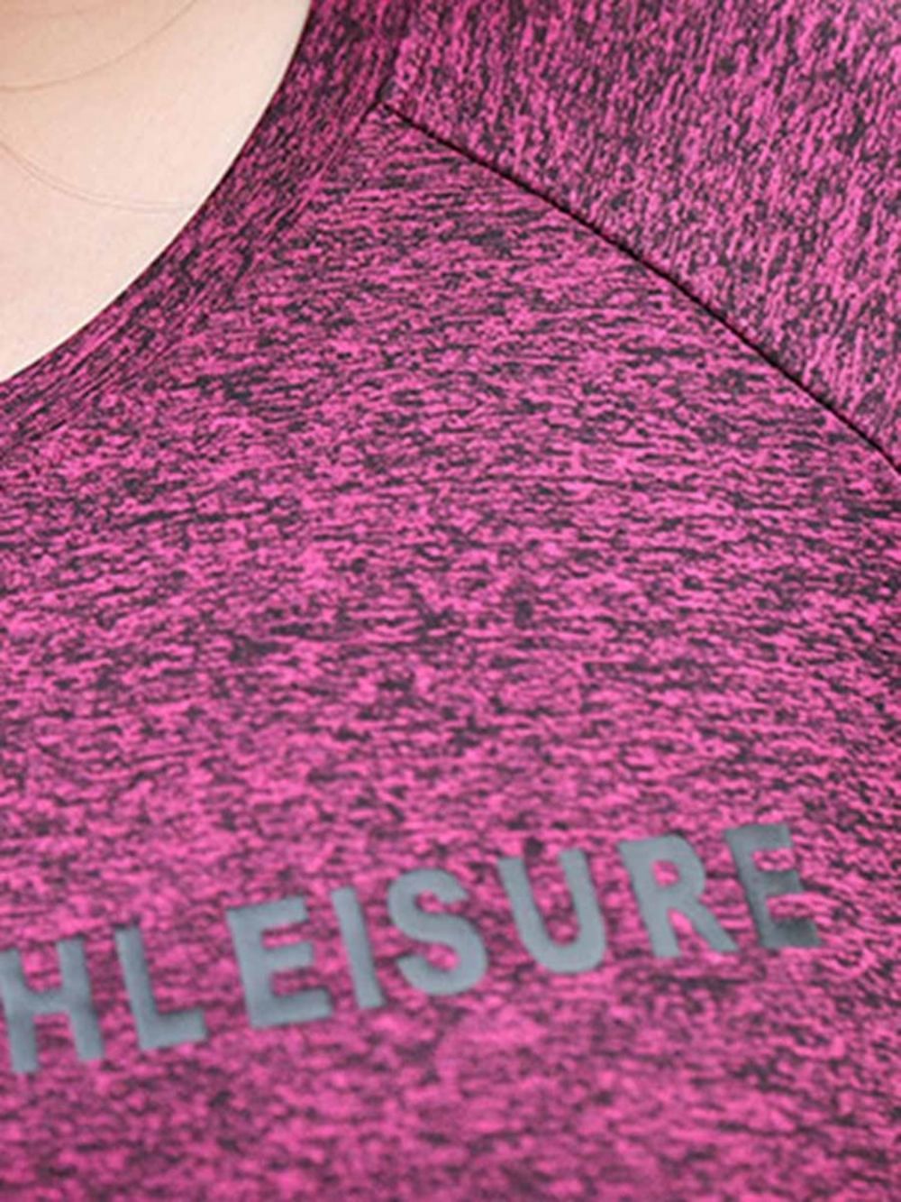 Tops Esportivos Femininos Plus Size Estampados Carta Manga Curta