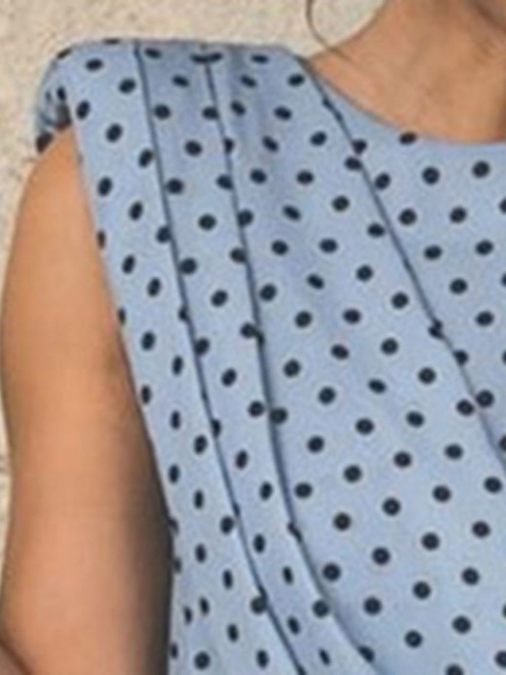 Vestido Pulôver Com Gola Redonda Plissada E Sem Mangas Elegante Bodycon