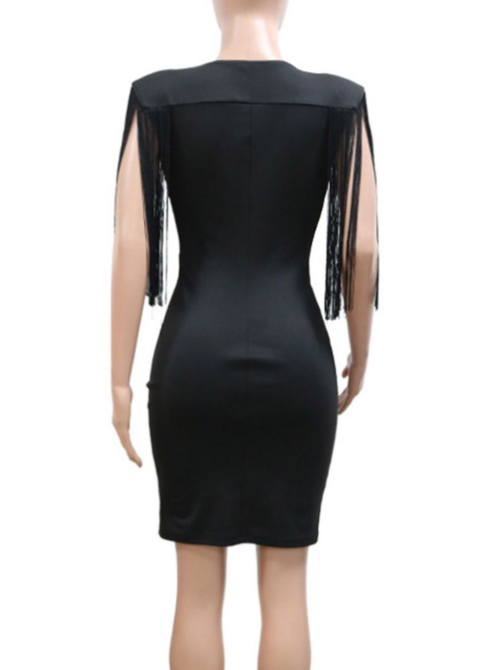 Vestido Pulôver Fashion Com Decote Em V Acima Do Joelho