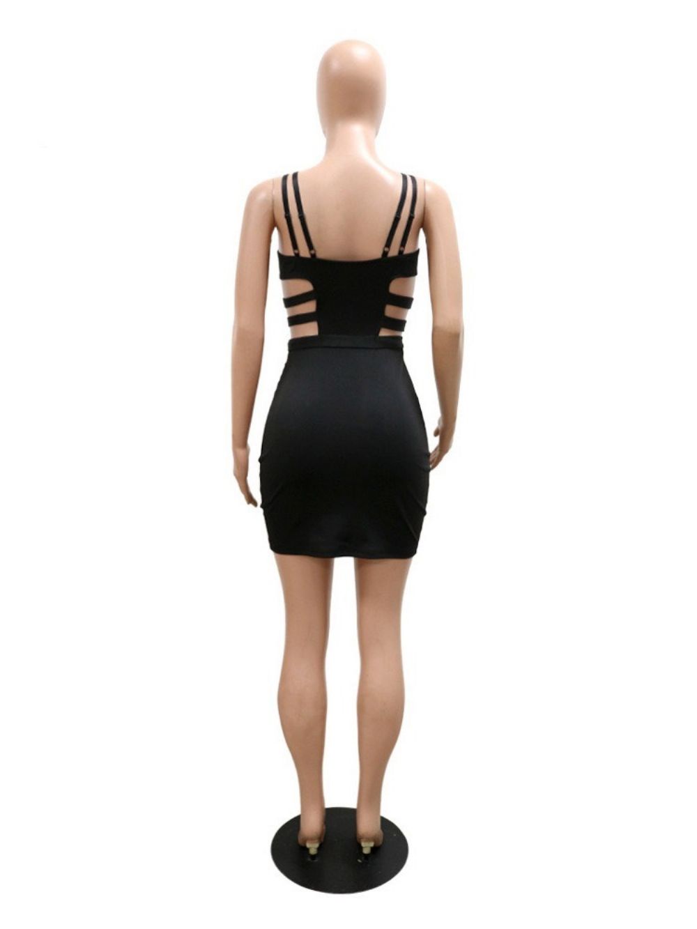 Vestido Sem Costas Na Altura Do Joelho Sem Mangas Com Alça De Espaguete Moda Bodycon
