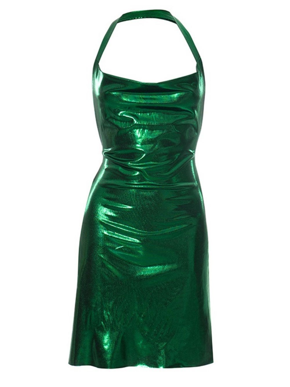 Vestido Sexy De Cintura Média Com Lantejoulas Acima Do Joelho