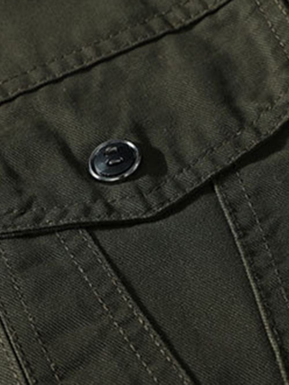Jaqueta Masculina Casual Grossa Com Zíper Com Gola Simples