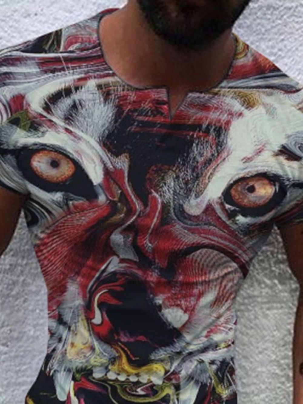 Camiseta Masculina Manga Curta Gola Redonda E Estampa Slim