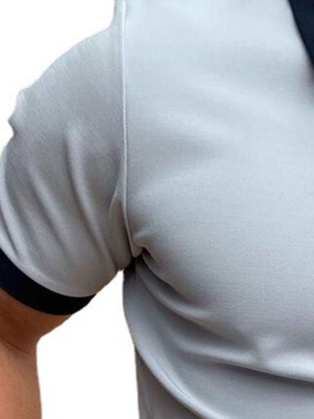 Polo Color Block Gola Zíper Masculina Polo